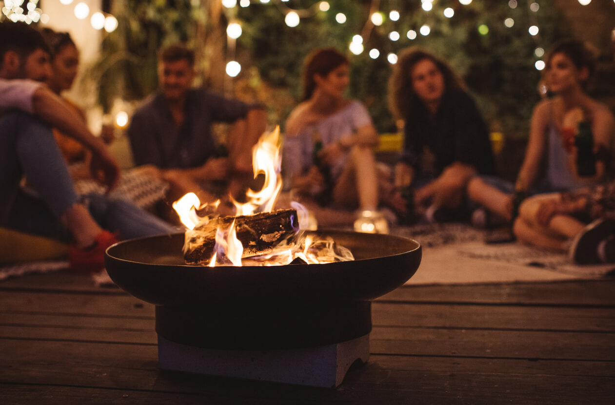 Friends by the fire
