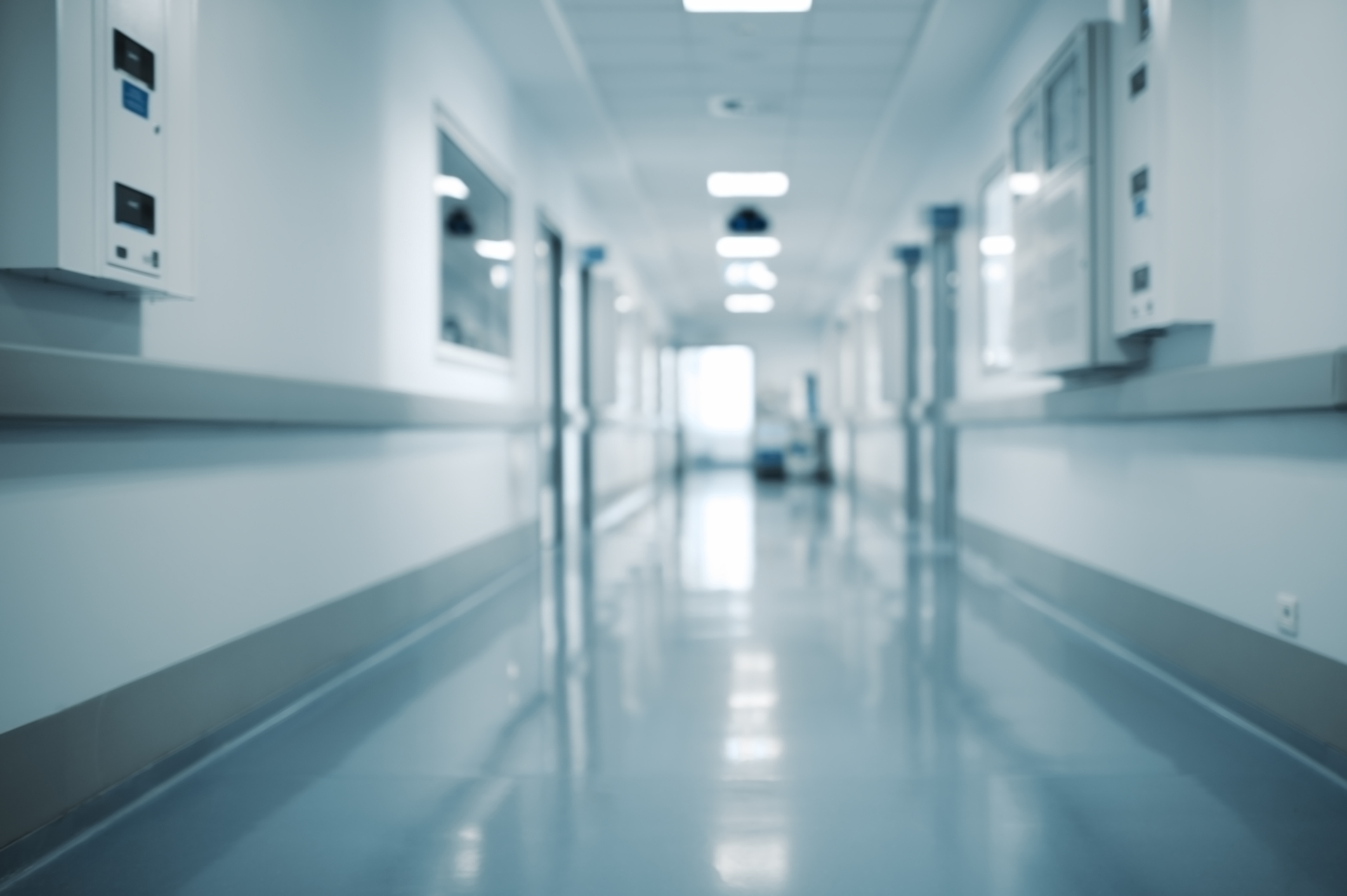 Modern building hallway unfocused background