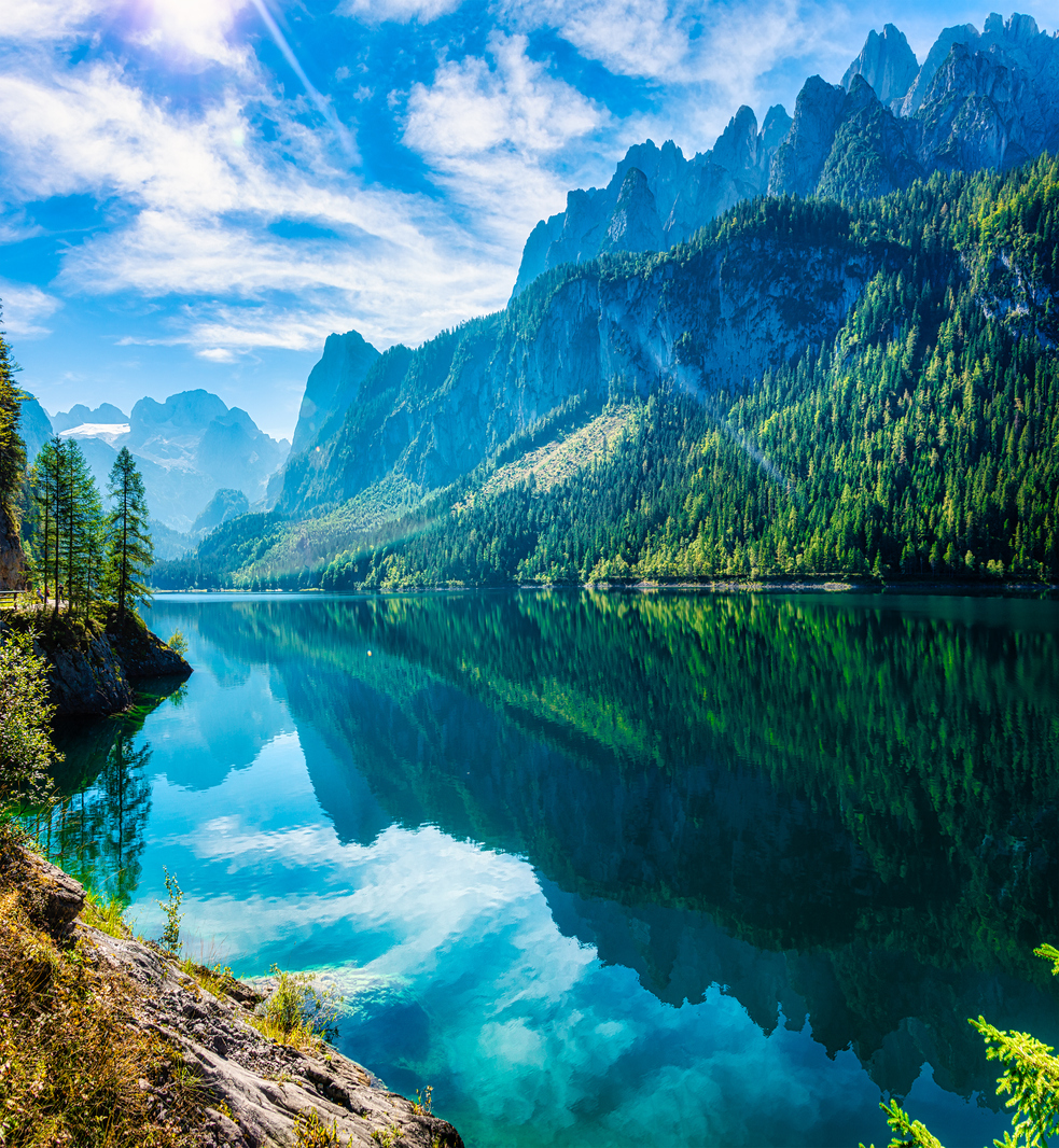 Austria, Europe, Gosau, Salzkammergut, Upper Austria with Hoher dachstein in Background