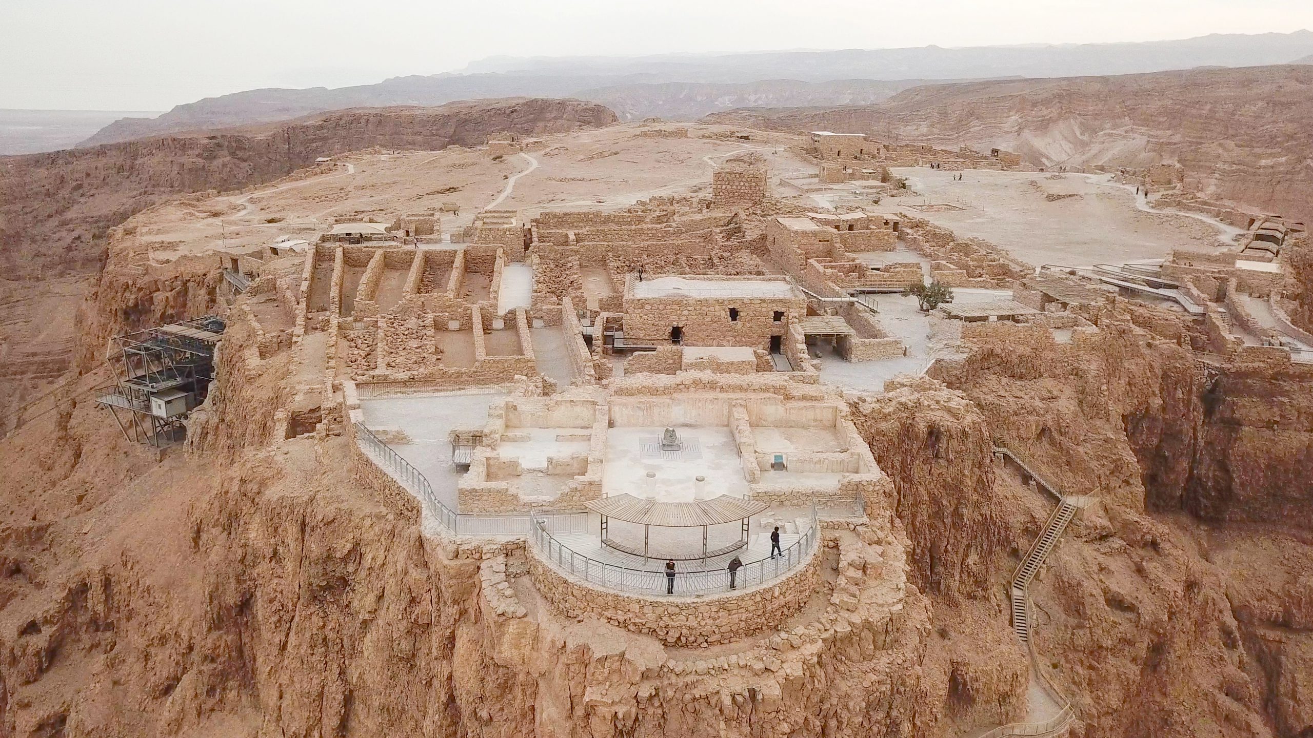 Aerial image of the ancient fortification in the Southern District of Israel