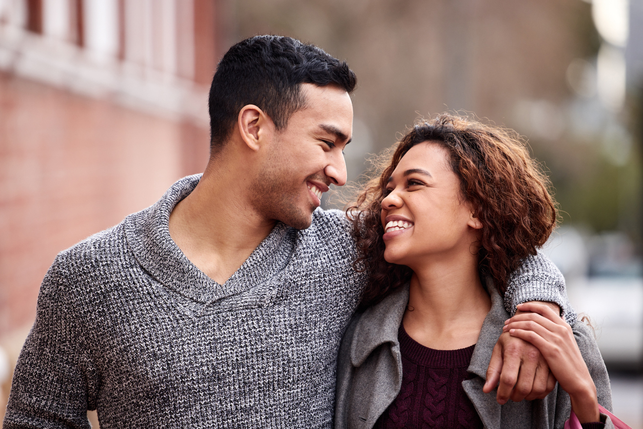 Cropped shot of an affectionate young couple enjoying a day in the city