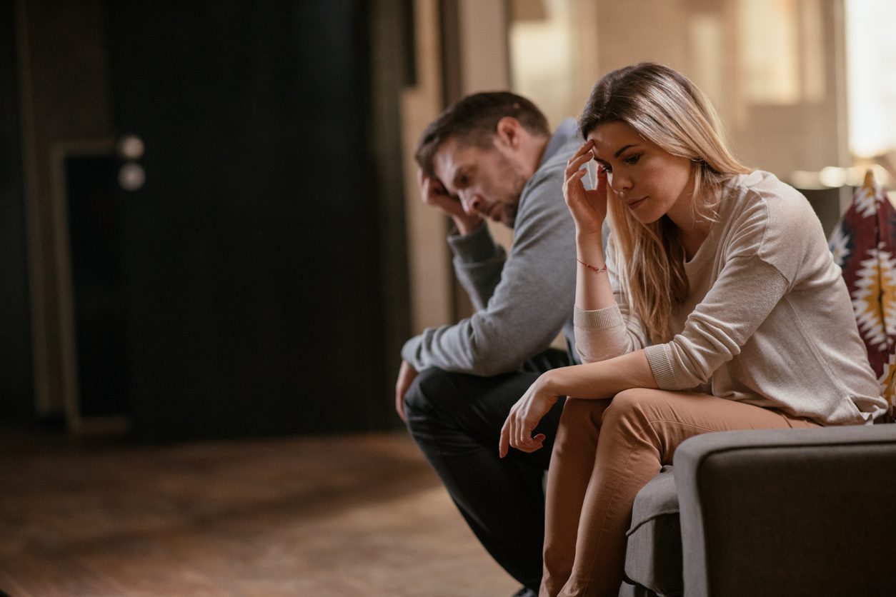Unhappy young couple