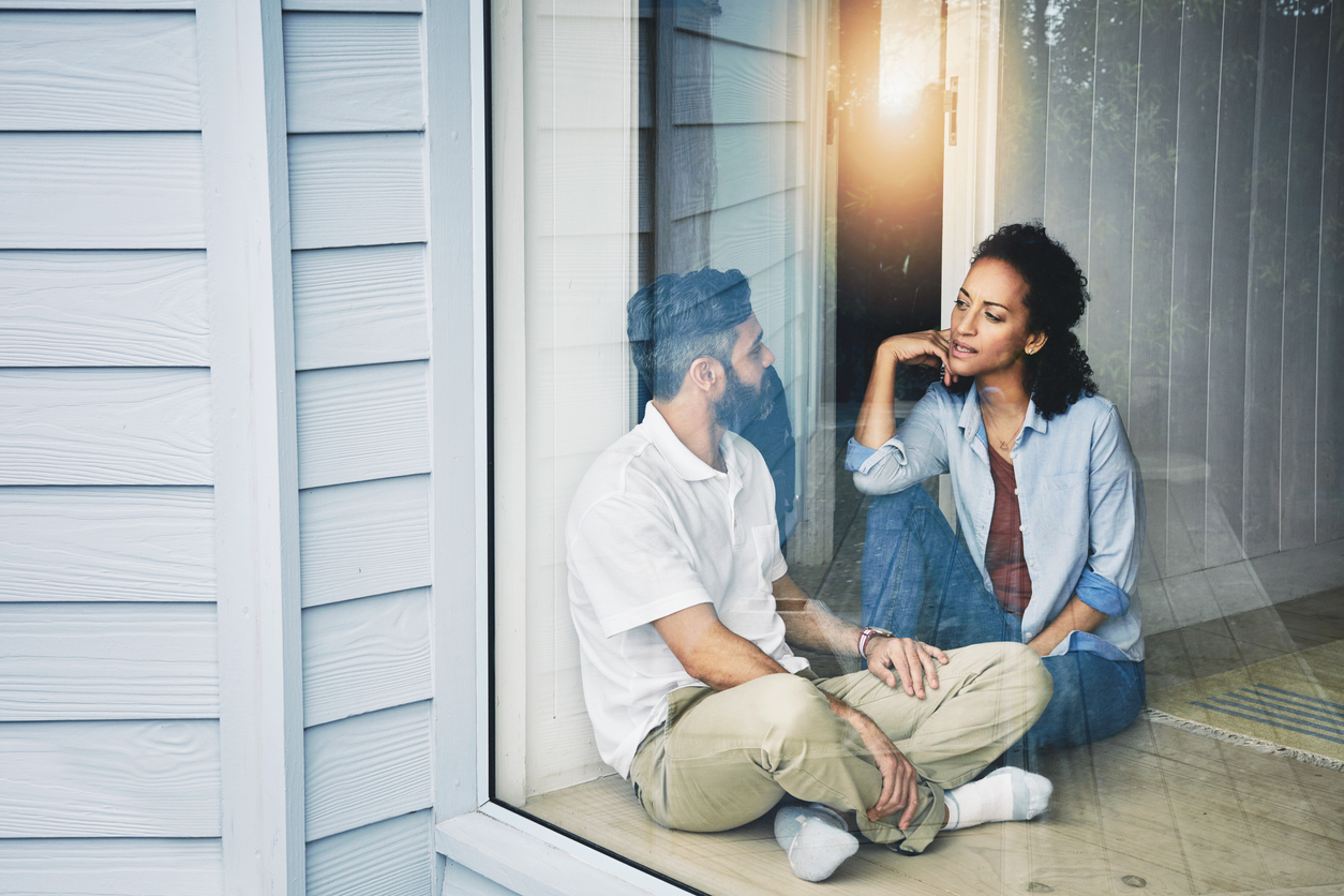 Couple talking through conflict