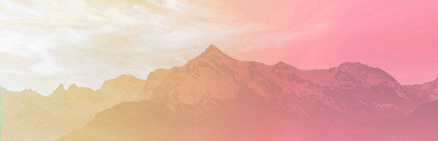 Photo of mountains with a yellow-pink filter applied