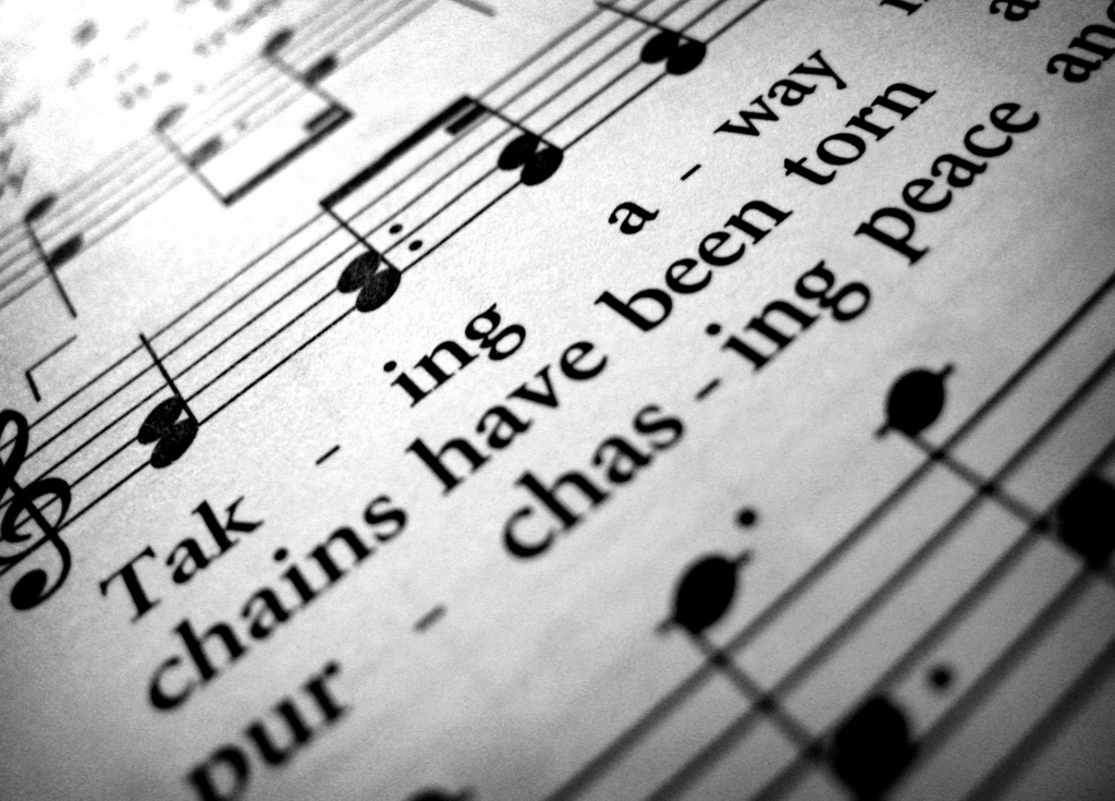 Closeup of hymn book