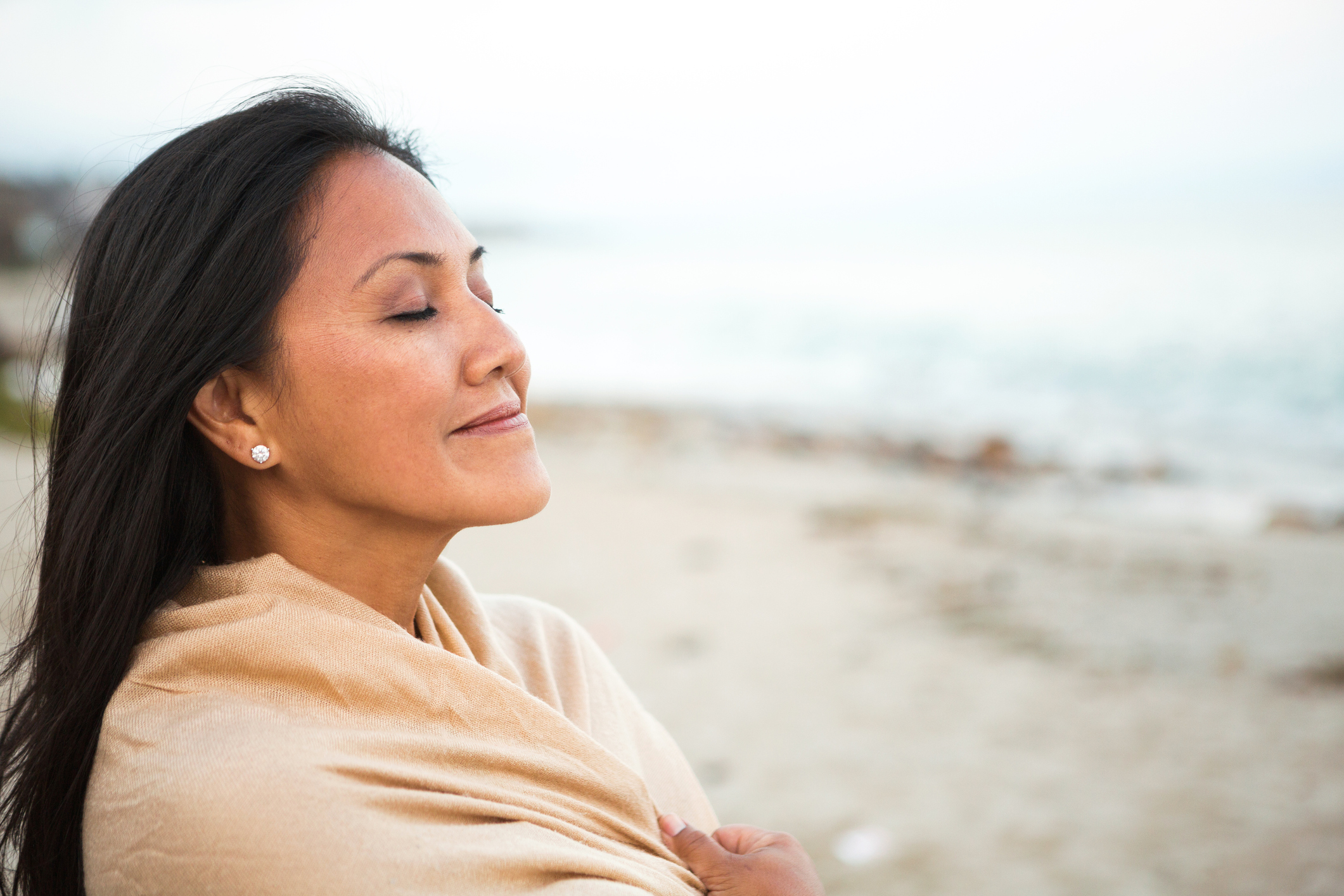 Woman relaxing at the beach