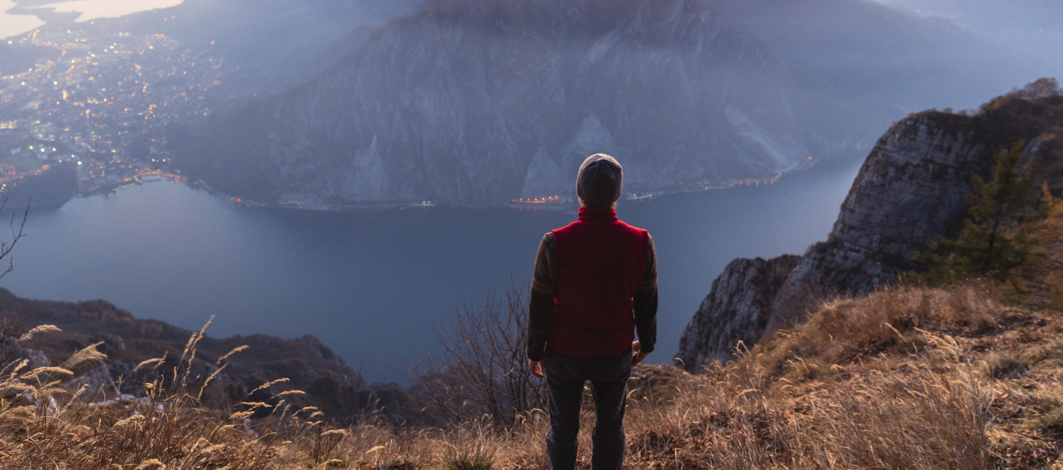 Man at the top of the mountain