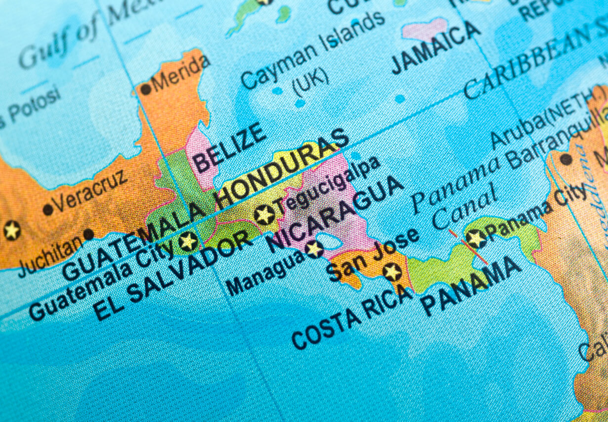 Map with honduras