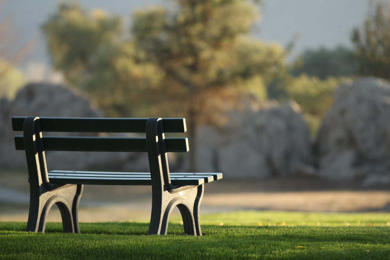 Empty bench at the park.