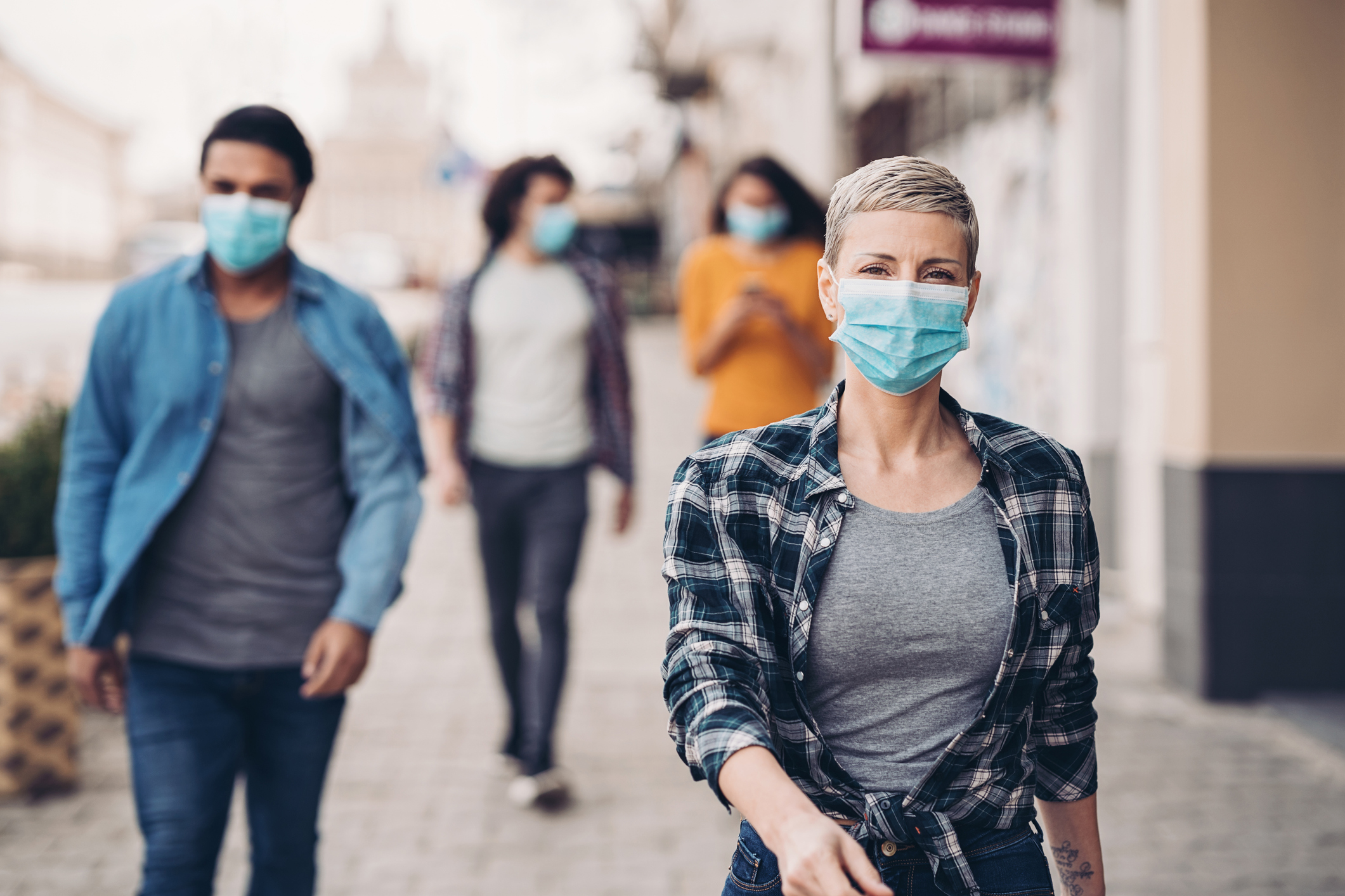 A day in the city during flu epidemic
