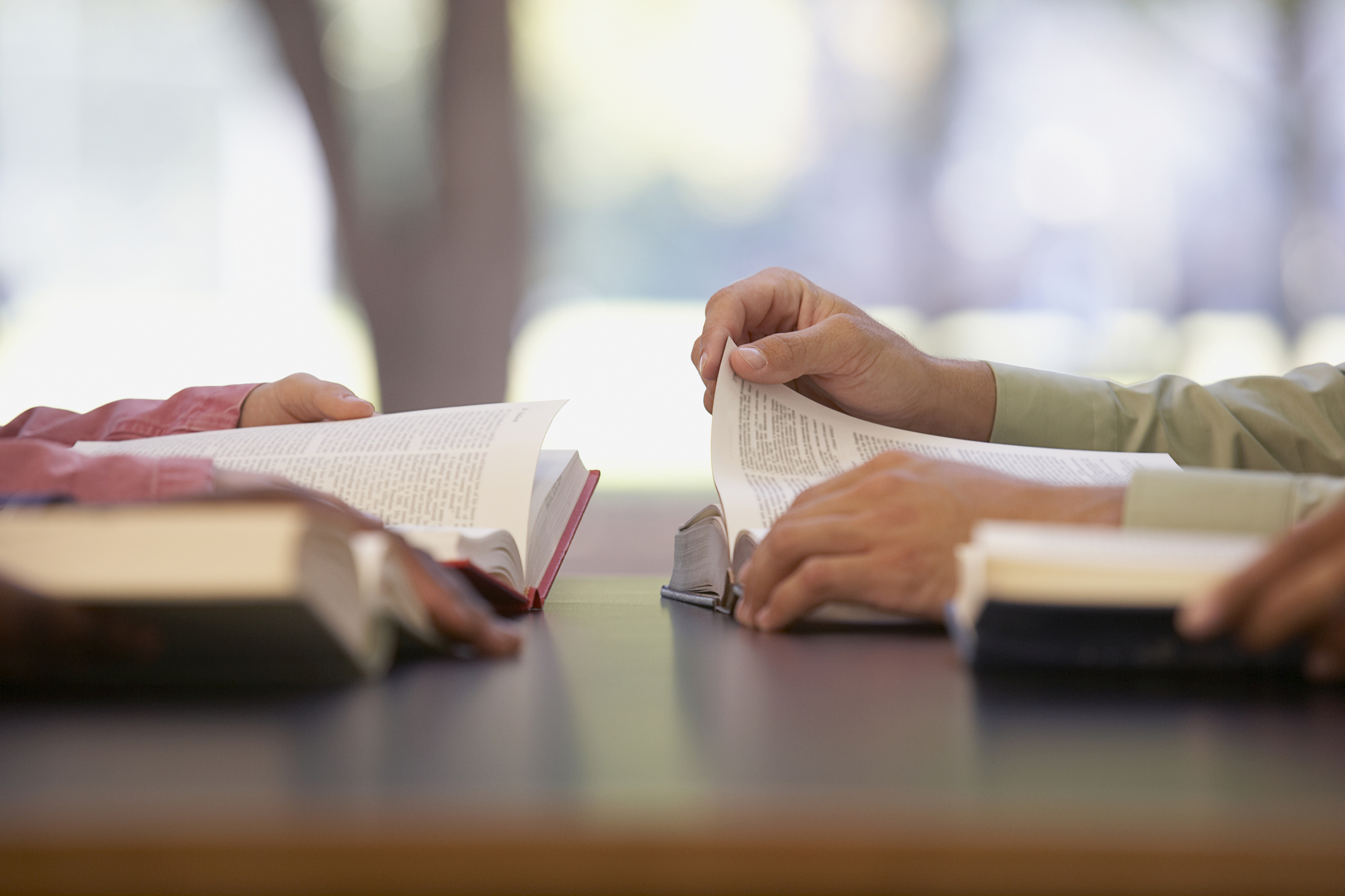 Two people reading