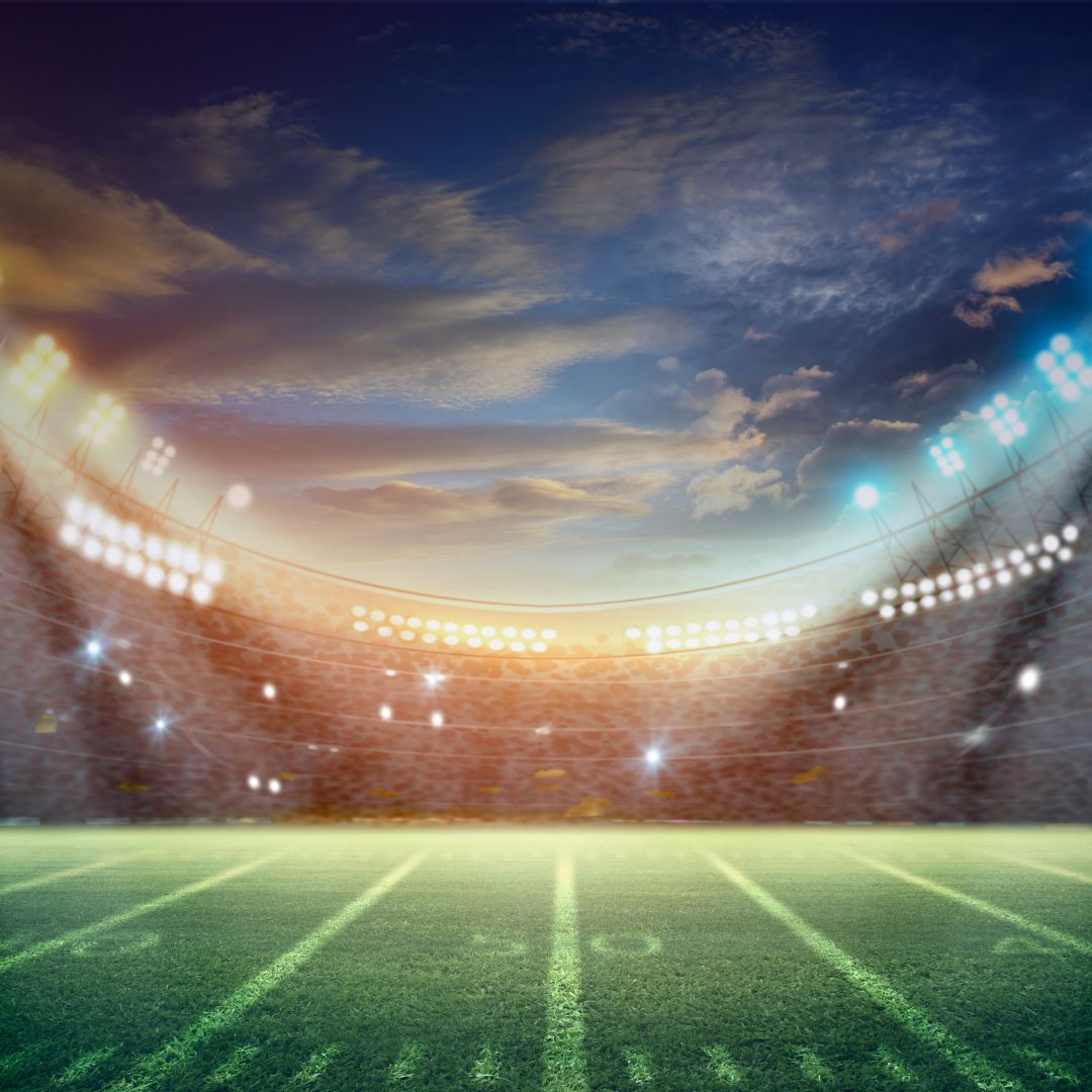 An empty football field