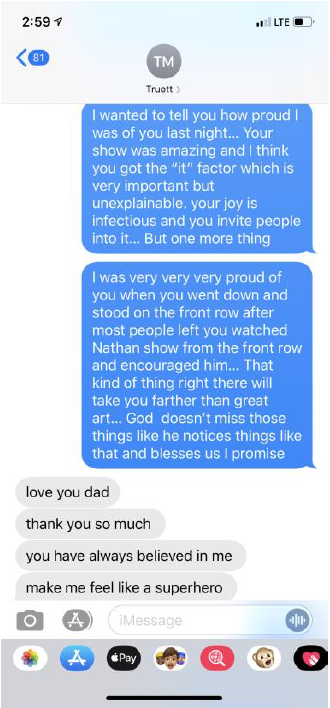 Screenshot from the messenger application
